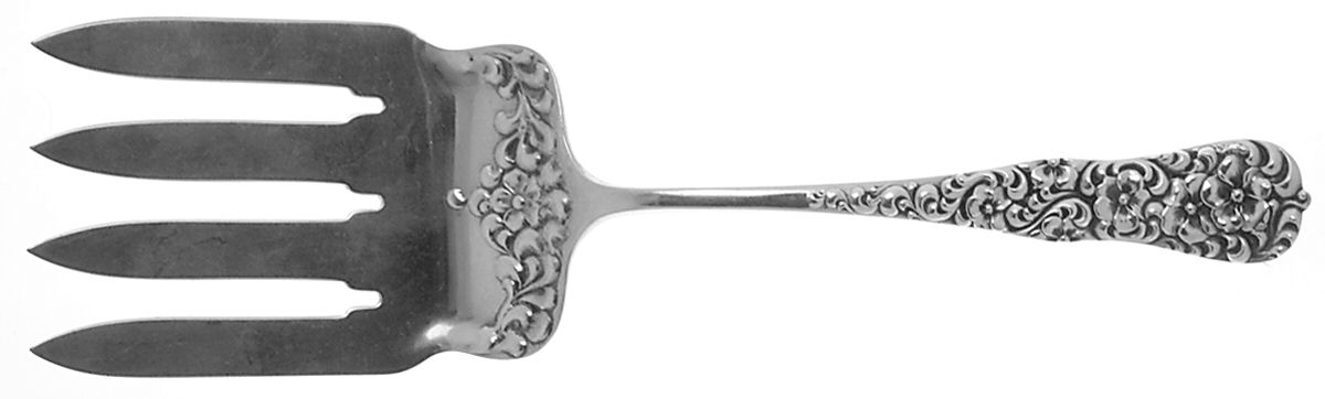 Rococo (Sterling, 1888) Large Solid Asparagus Serving Fork by Dominick & Haff-1