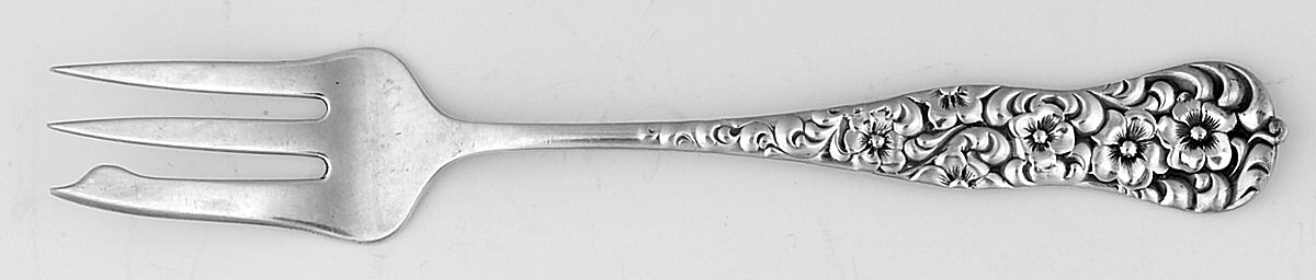 Rococo (Sterling, 1888) Old Style Pickle Fork by Dominick & Haff-1