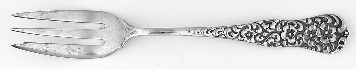 Rococo (Sterling, 1888) 3-Tine Salad Fork by Dominick & Haff-1