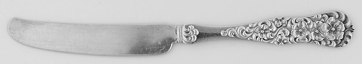 Rococo (Sterling, 1888) Large Flat Handle Butter Spreader by Dominick & Haff-1