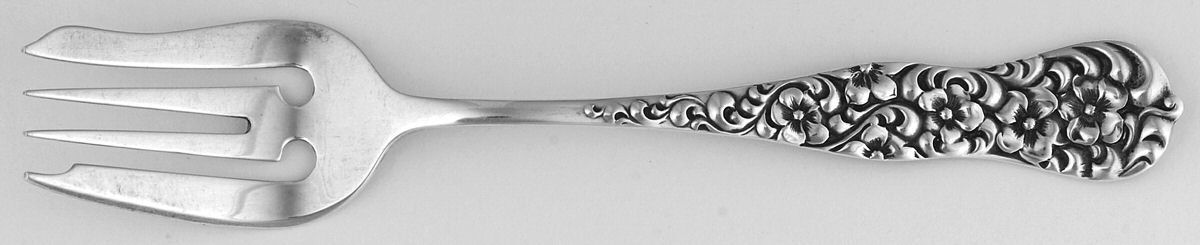 Rococo (Sterling, 1888) Large Individual Solid Fish/Salad Fork by Dominick & Haff-1