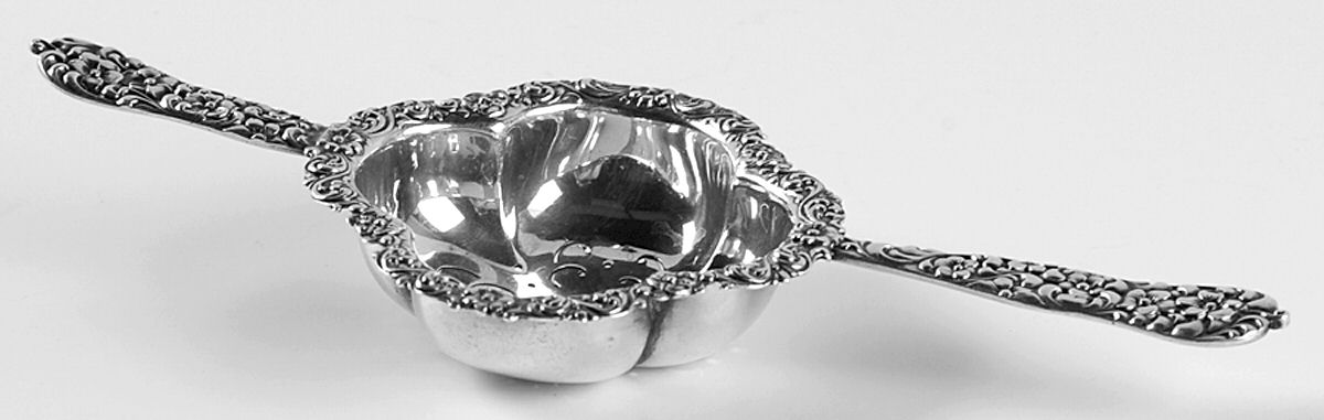 Rococo (Sterling, 1888) Solid Individual Overcup Tea Strainer by Dominick & Haff-1