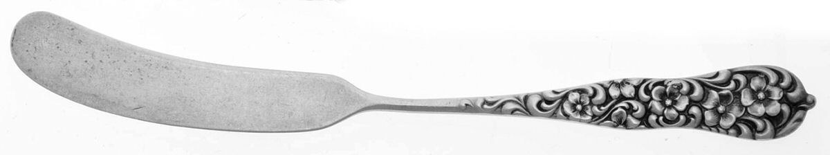 Rococo (Sterling, 1888) Flat Handle Butter Spreader by Dominick & Haff-1