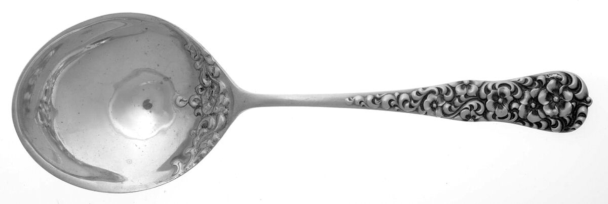 Rococo (Sterling, 1888) Small Solid Berry/Casserole Spoon by Dominick & Haff-1