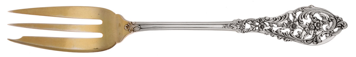 Trianon Pierced (Sterling, 1885) 3-Tine Salad Fork by Dominick & Haff-1