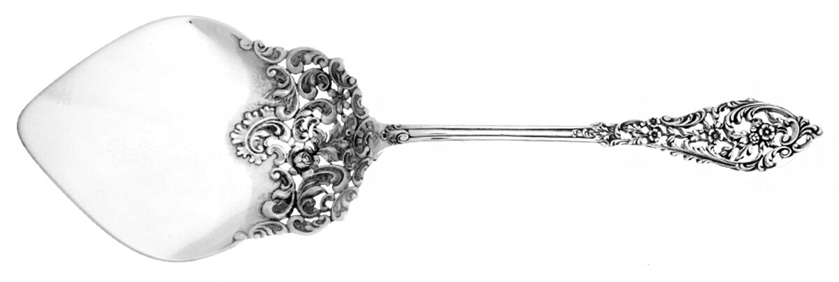 Trianon Pierced (Sterling, 1885) Large Solid Pie Knife by Dominick & Haff-1