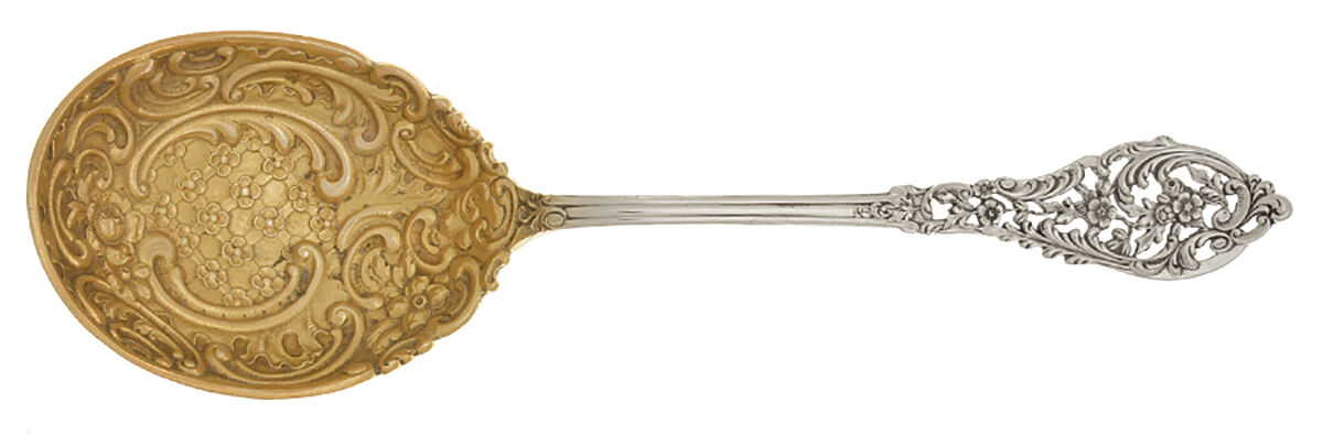 Trianon Pierced (Sterling, 1885) Pierced Nut Serving Spoon by Dominick & Haff-1
