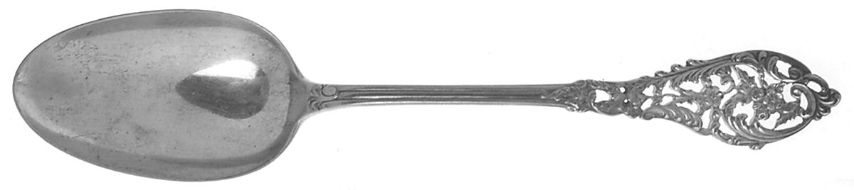 Trianon Pierced (Sterling, 1885) Dessert/Oval Soup Spoon by Dominick & Haff-1