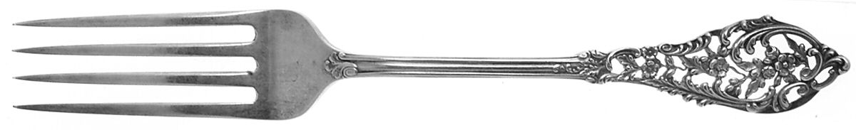 Trianon Pierced (Sterling, 1885) Fork by Dominick & Haff-1