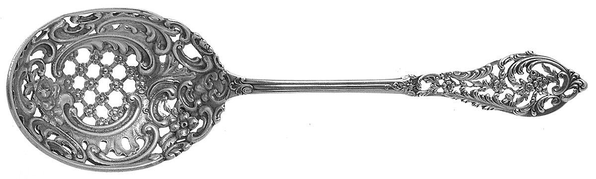 Trianon Pierced (Sterling, 1885) Pierced Nut Serving Spoon by Dominick & Haff-1