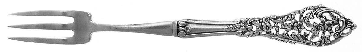 Trianon Pierced (Sterling, 1885) Individual Solid Fruit Fork by Dominick & Haff-1