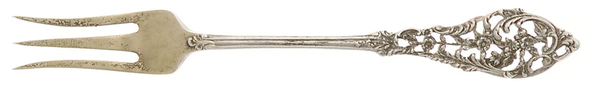 Trianon Pierced (Sterling, 1885) Oyster/Cocktail Fork by Dominick & Haff-1