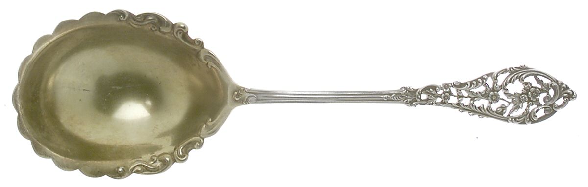Trianon Pierced (Sterling, 1885) Solid Salad Serving Spoon by Dominick & Haff-1