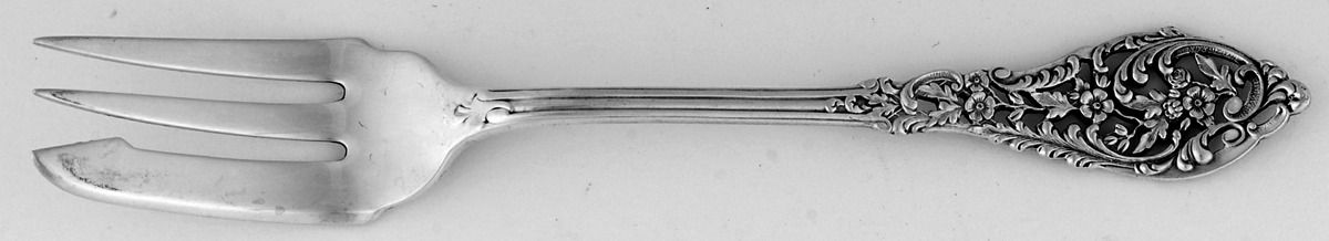 Trianon Pierced (Sterling, 1885) Individual Pie Fork by Dominick & Haff-1