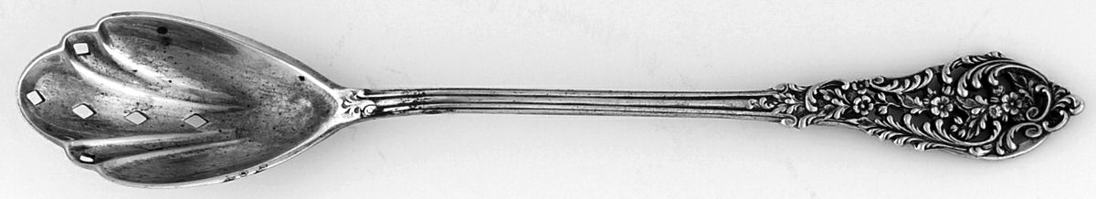 Trianon Pierced (Sterling, 1885) Pierced Bowl Short Handle Olive Spoon by Dominick & Haff-1