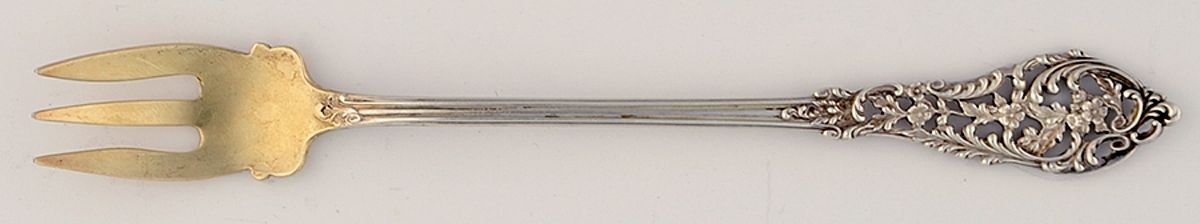 Trianon Pierced (Sterling, 1885) Oyster Fork by Dominick & Haff-1