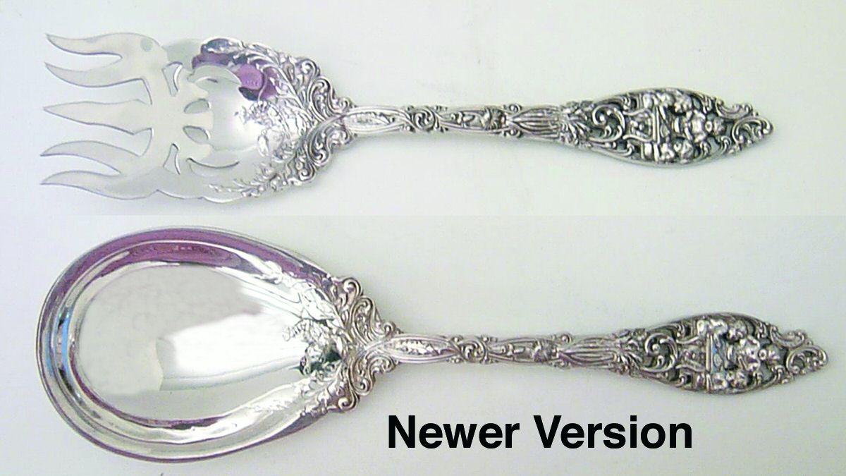 Labors of Cupid (Sterling, Newer) (2 Pc) Solid Salad Set by Dominick & Haff-1