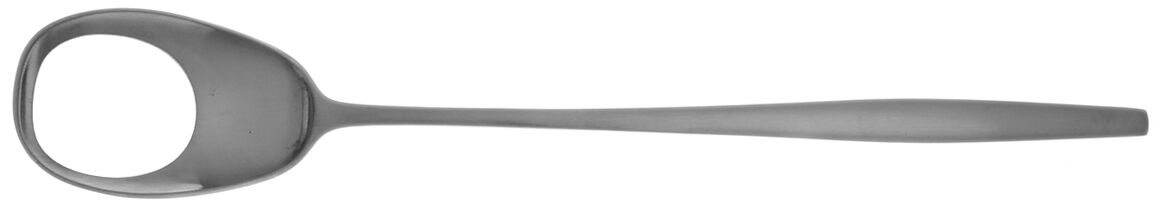 Variation V (Stnl, Germany, Denmark, Finland, Norway) Long Handle Solid Pierced Servng Spoon by Dansk-1