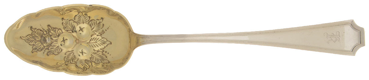 Fairfax (Sterling, 1910, Monograms) Solid Berry Spoon/Tablespoon by Durgin-1