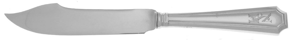 Fairfax (Sterling, 1910, Monograms) Individual Hollow Handle Fish Knife-Sterling Blade by Durgin-1