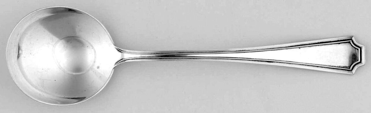 Fairfax (Sterling, 1910, Monograms) Large Round Bowl Soup Spoon (Bouillon) by Durgin-1