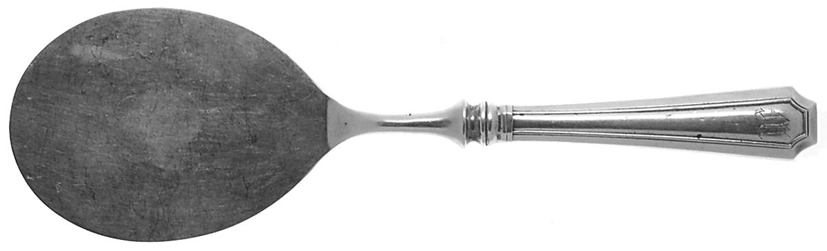Fairfax (Sterling, 1910, Monograms) Egg Server with Silverplate Blade by Durgin-1
