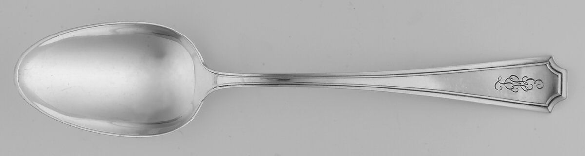 Fairfax (Sterling, 1910, Monograms) Dessert/Oval Soup Spoon by Durgin-1