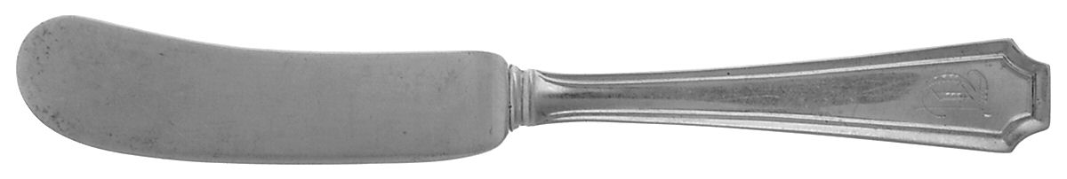 Fairfax (Sterling, 1910, Monograms) Flat Handle Butter Spreader by Durgin-1