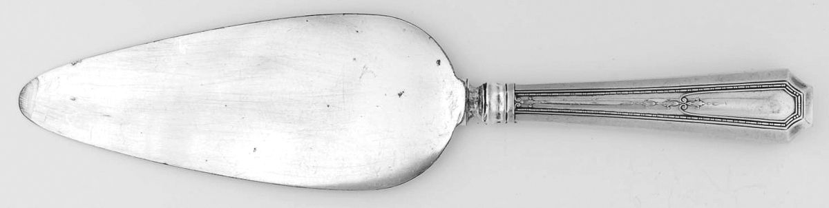 Colfax (Sterling, 1922, Monograms) Pie Server with Silverplate Blade by Durgin-1