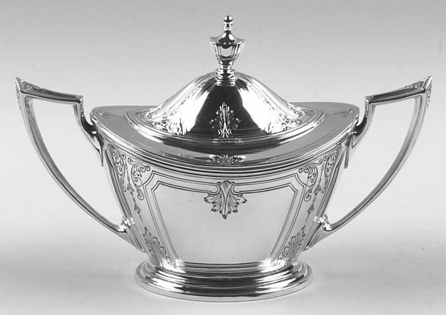 Lenox (Sterling, Hollowware) Sugar Bowl & Lid by Durgin-1