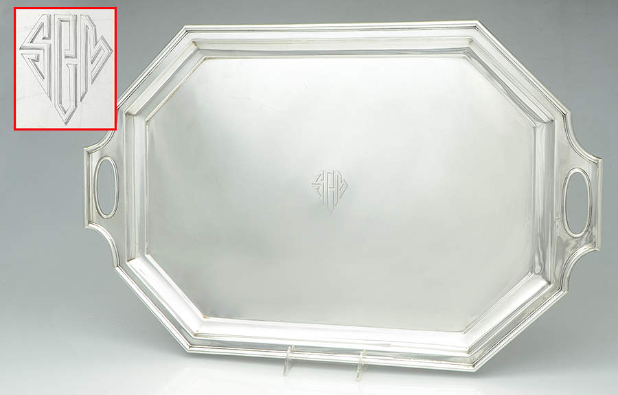 Fairfax (Sterling, Hollowware) Large Waiter Tray by Durgin-1