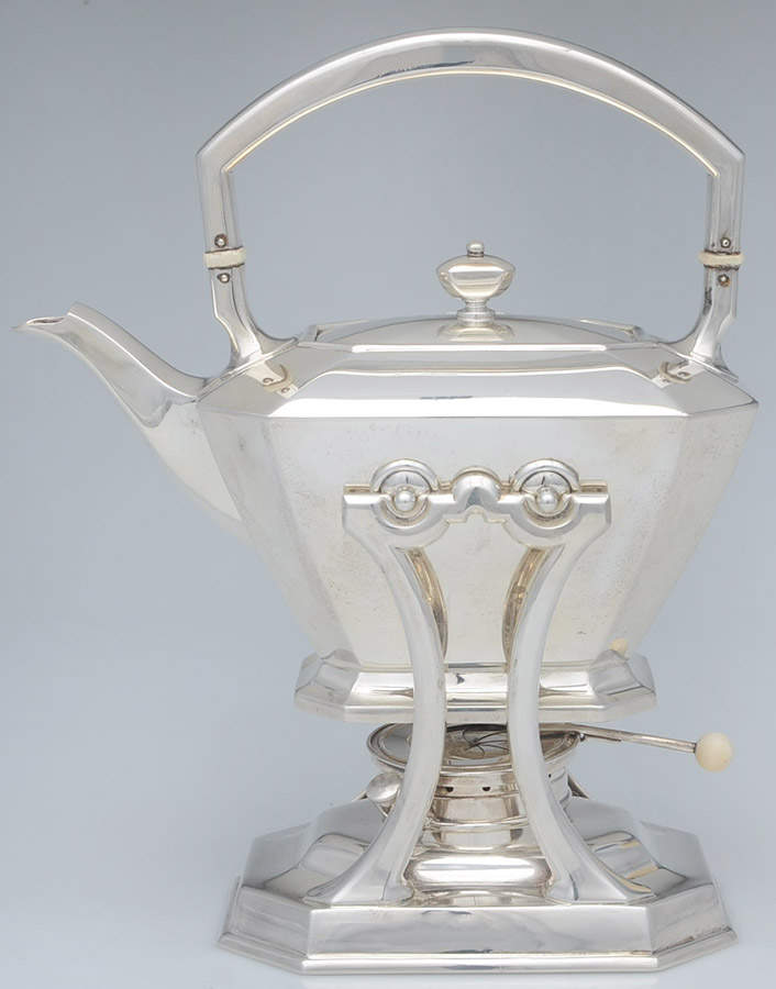 Fairfax (Sterling, Hollowware) Kettle, Stand & Burner by Durgin-1