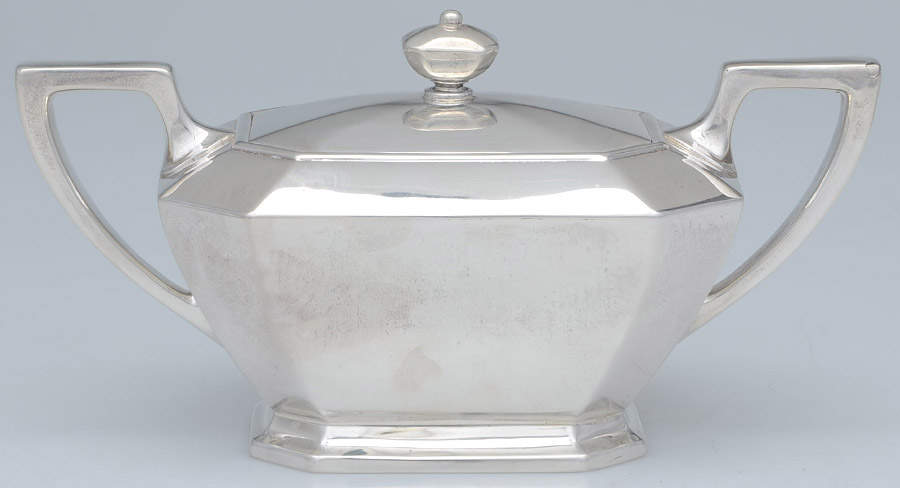 Fairfax (Sterling, Hollowware) Sugar Bowl & Lid by Durgin-1