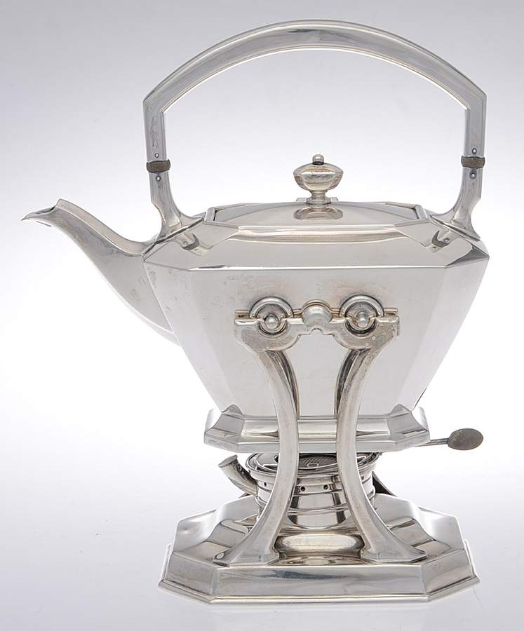 Fairfax (Sterling, Hollowware) Kettle, Stand & Burner by Durgin-1