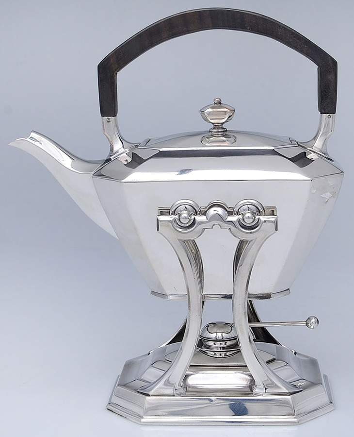 Fairfax (Sterling, Hollowware) Kettle, Stand & Burner by Durgin-1