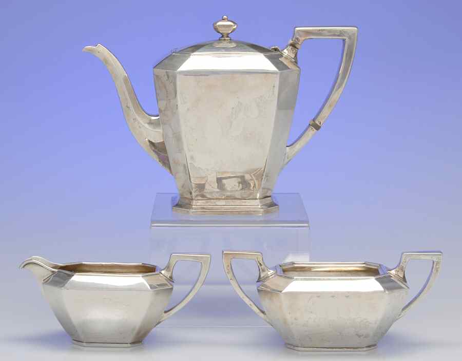 Fairfax (Sterling, Hollowware) 3-Piece Coffee Set with Coffee Pot by Durgin-1