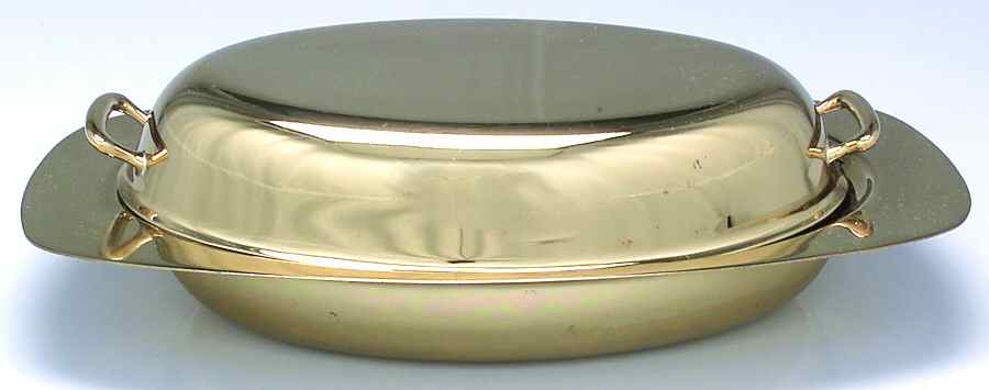 Regal (Dirigold, Hollowware) 12" Double Oval Vegetable with Glass Liner by Dirilyte-Dirigold-1