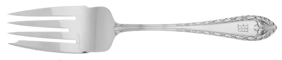 Marie Antoinette (Sterling, 1917) Large Solid Cold Meat Serving Fork by Dominick & Haff-1