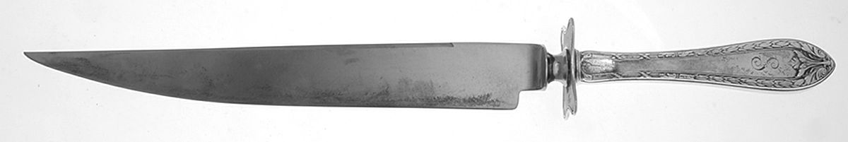Marie Antoinette (Sterling, 1917) Large Carving/Roast Knife StnlBl w/Sterling Guard by Dominick & Haff-1