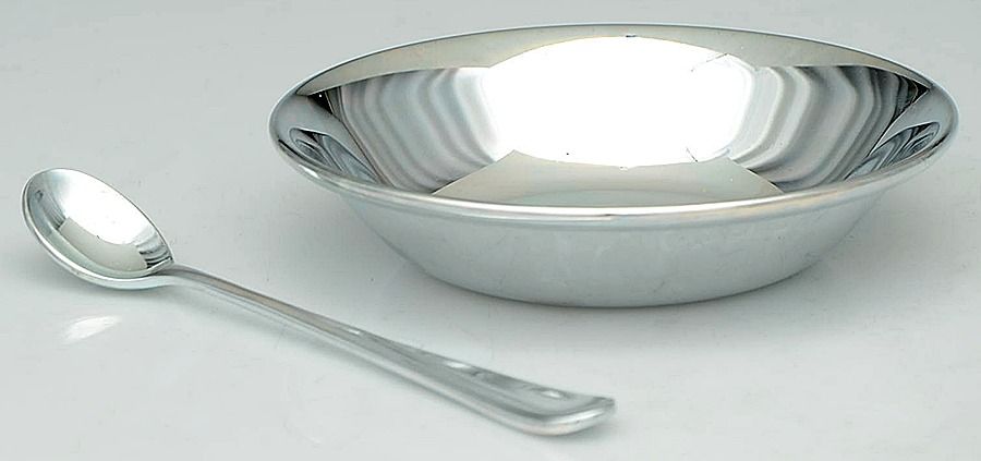 Tjorn (Stainless) Baby Bowl & Spoon Set by Dansk-1