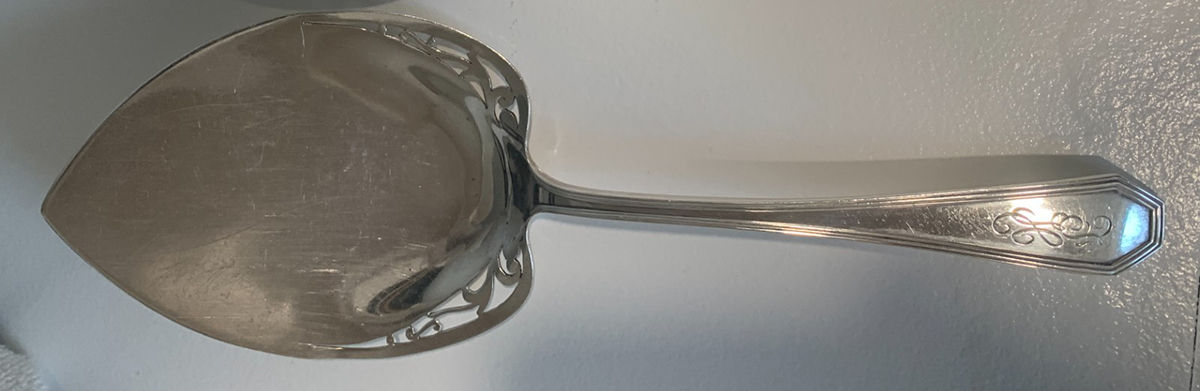Queen Anne-Plain (Sterling, 1910) Large Solid Pie Knife by Dominick & Haff-1