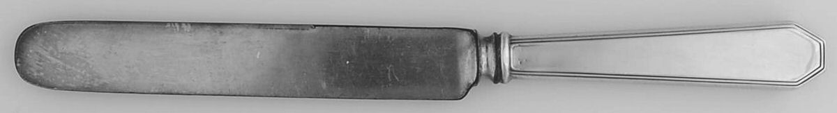 Queen Anne-Plain (Sterling, 1910, Monograms) Old French Hollow Knife with Bolster by Dominick & Haff-1