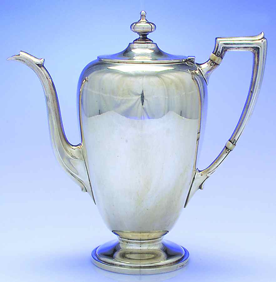 Pointed Antique (Sterling, Hollowware) Coffee Pot by Dominick & Haff-1