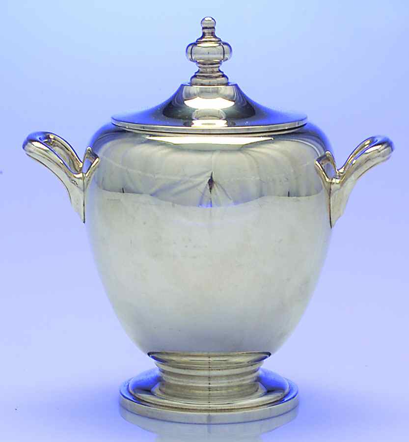 Pointed Antique (Sterling, Hollowware) Sugar Bowl & Lid by Dominick & Haff-1
