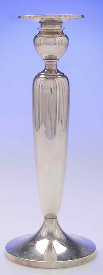 Pointed Antique (Sterling, Hollowware) Weighted Candlestick with Bobeche by Dominick & Haff-1