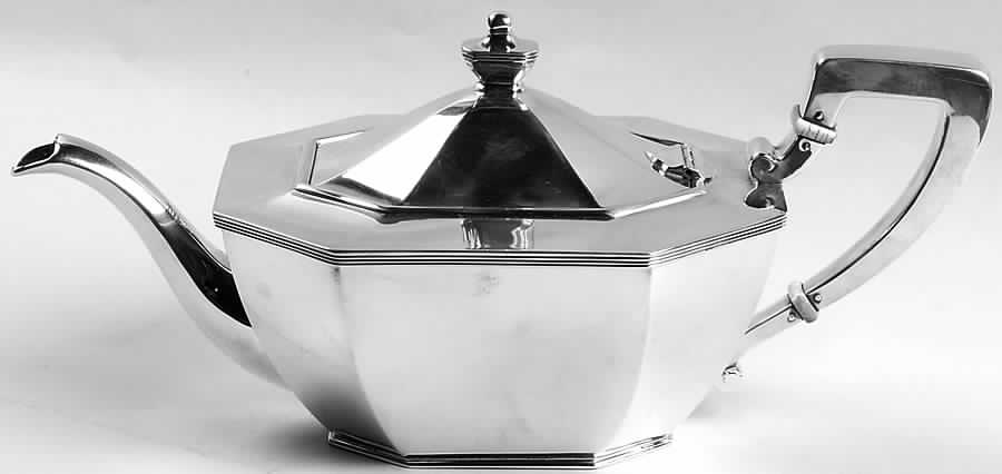 Queen Anne-Plain (Sterling, 1910, Hollowware) Teapot by Dominick & Haff-1