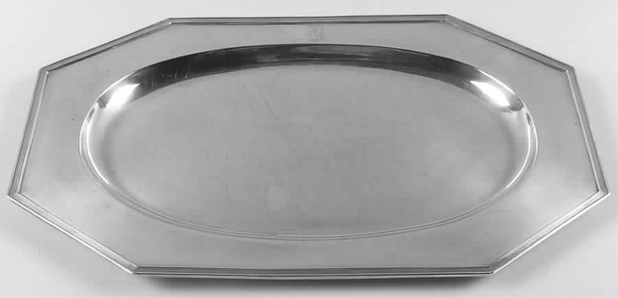 Queen Anne-Plain (Sterling, 1910, Hollowware) 20" Oval Serving Platter by Dominick & Haff-1