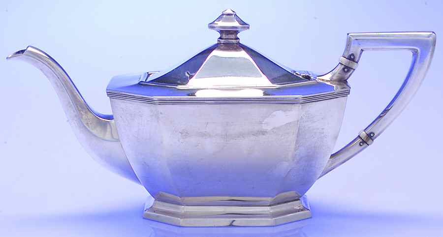 Queen Anne-Plain (Sterling, 1910, Hollowware) Teapot by Dominick & Haff-1