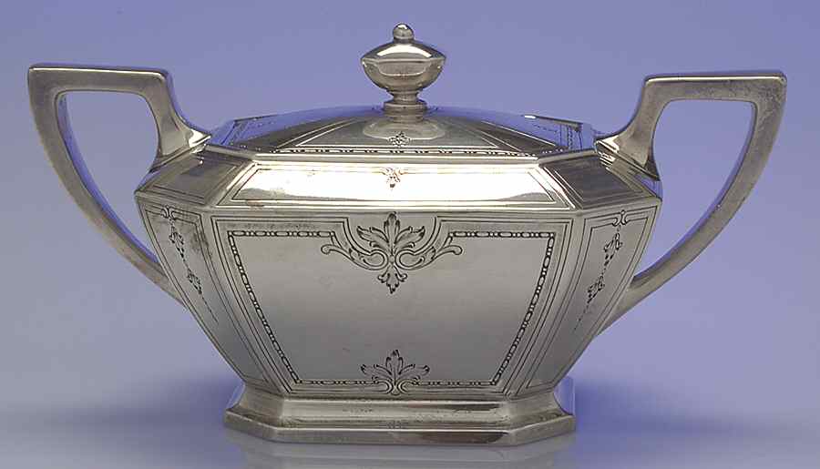 Colfax (Sterling, 1922, Hollowware) Sugar Bowl & Lid by Durgin-1