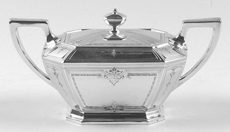 Colfax (Sterling, 1922, Hollowware) Sugar Bowl & Lid by Durgin-1